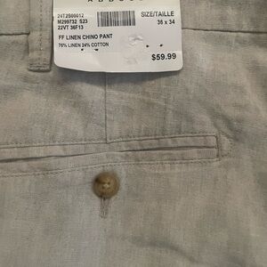 Joseph Abboud Light Beige Linen-Blend Pants